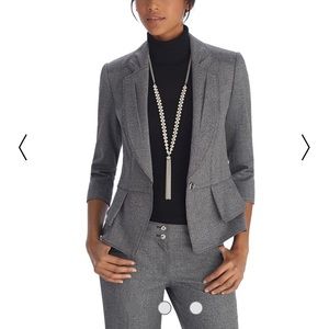 White House Black Market Double Peplum Gray Suit